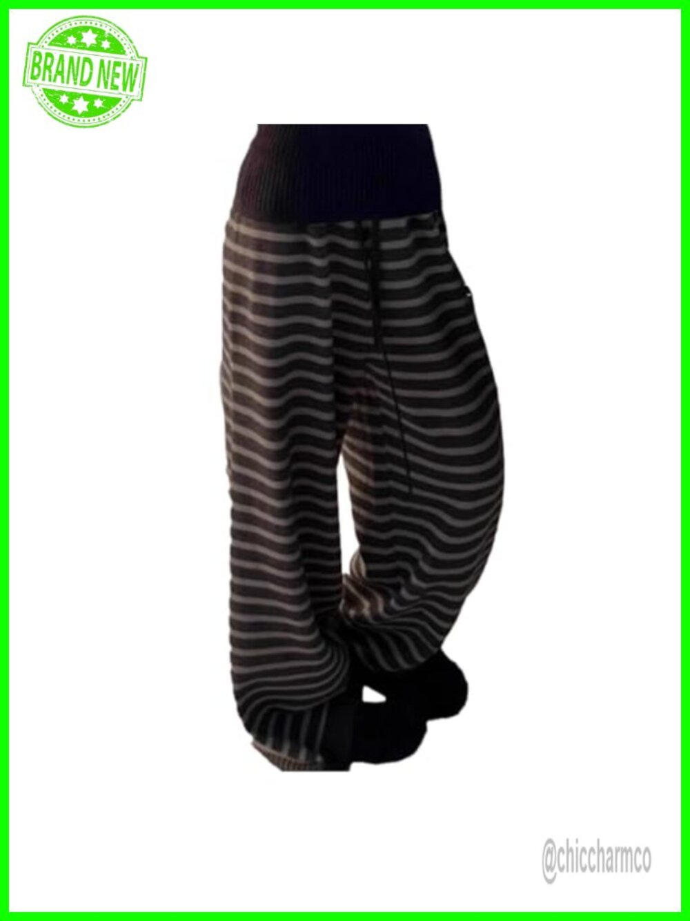 Wide Leg Striped Lounge Pants Women Loose Fit Y2K Grunge Pajama Bottoms